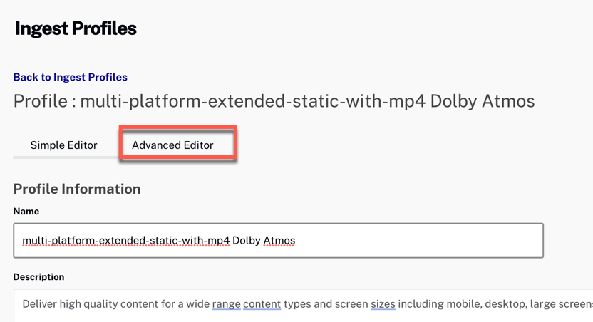 Cliquez sur Editeur avancé
