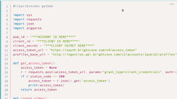 Code Python pour l'ingestion dynamique
