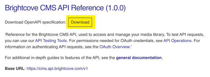 Télécharger la spécification OpenAPI