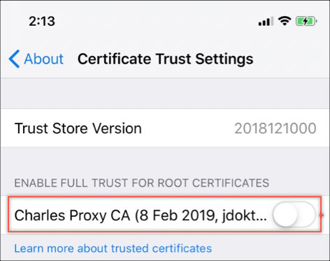 Paramètres de confiance des certificats