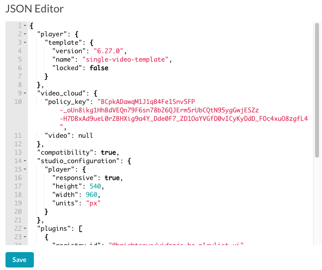 Editeur JSON